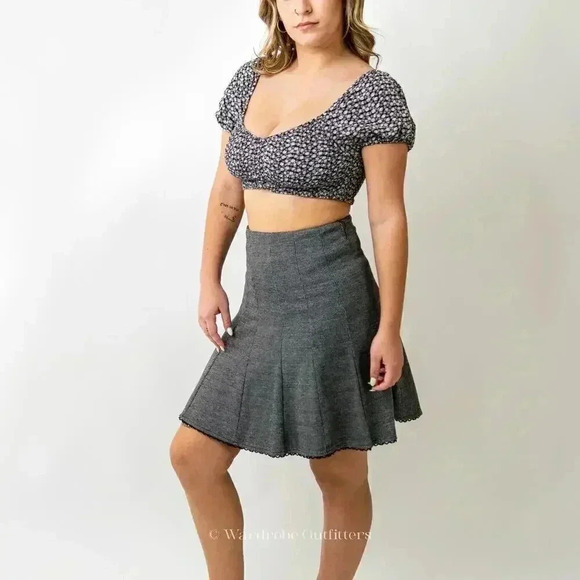 LBK Grey Midi Pleated Swing A-Skirt - Picture 3 of 6